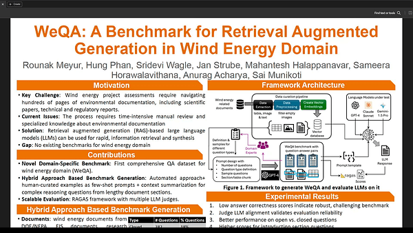 WeQA: A Benchmark for Retrieval Augmented Generation in Wind Energy Domain