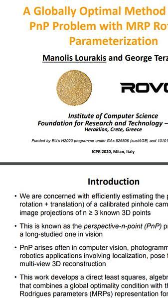 A Globally Optimal Method for the PnP Problem with MRP Rotation Parameterization