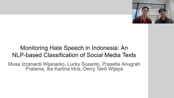 (Civil Society Reports) - Monitoring Hate Speech in Indonesia: An NLP-based Classification of Social Media Texts