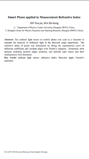 Smart Phone applied in Measurement Refractive Index