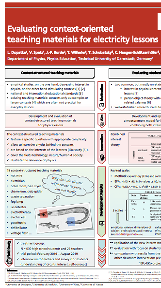 Evaluating context-oriented teaching materials for electricity lessons