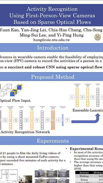 Activity Recognition Using First-Person-View Cameras Based on Sparse Optical Flows