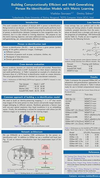 Building Computationally Efficient and Well-Generalizing Person Re-Identification Models with Metric Learning