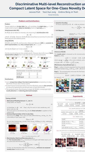 Discriminative Multi-level Reconstruction under Compact Latent Space for One-Class Novelty Detection