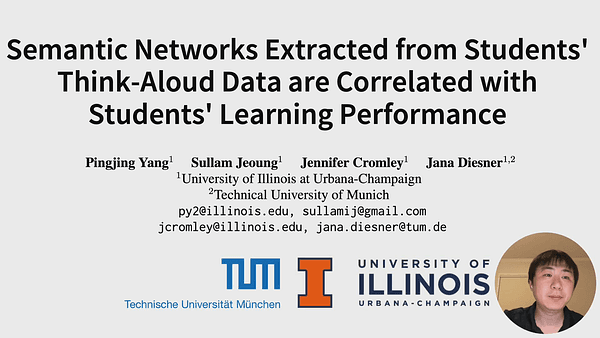 Semantic Networks Extracted from Students' Think-Aloud Data are Correlated with Students' Learning Performance