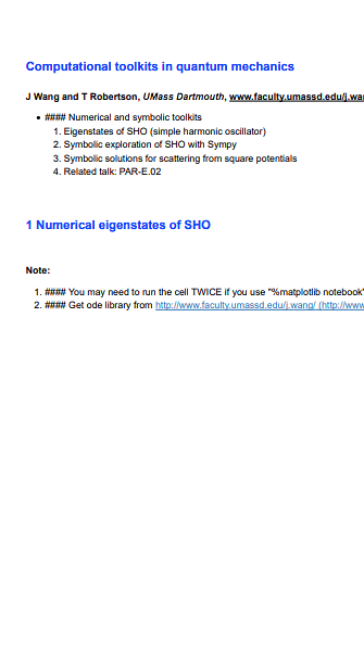 Computational toolkits in quantum mechanics
