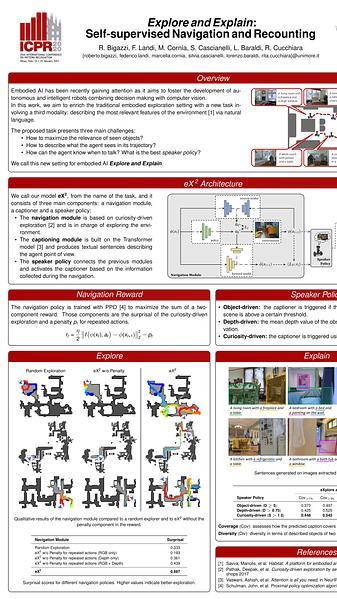 Explore and Explain: Self-Supervised Navigation and Recounting