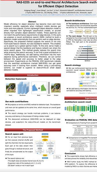 NAS-EOD: an end-to-end Neural Architecture Search method 
for Efficient Object Detection