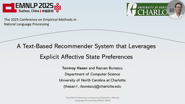  A Text-Based Recommender System that Leverages Explicit Affective State Preferences