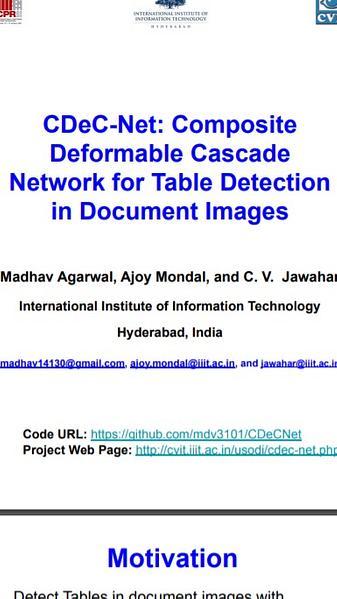 CDeC-Net: Composite Deformable Cascade Network for Table Detection in Document Images