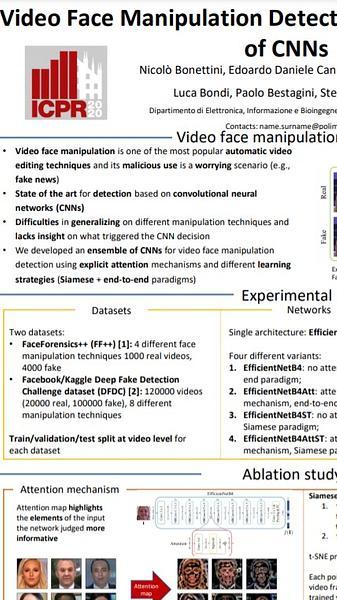 Video Face Manipulation Detection Through Ensemble of CNNs