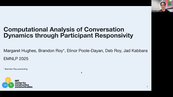 Computational Analysis of Conversation Dynamics through Participant Responsivity