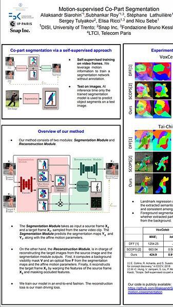 Motion supervised co-part segmentation