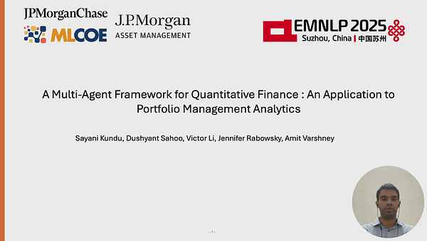 A Multi-Agent Framework for Quantitative Finance : An Application to Portfolio Management Analytics