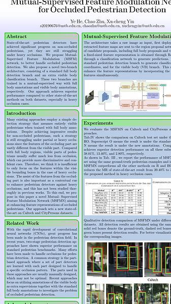 Mutual-Supervised Feature Modulation Network for Occluded Pedestrian Detection