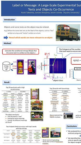 Label or Message: A Large-Scale Experimental Survey of Texts and Objects Co-Occurrence