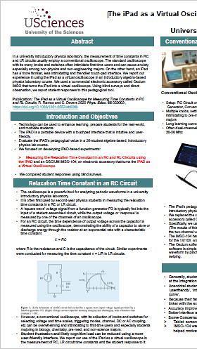 The iPad as a virtual oscilloscope for measuring time constants in RC and LR circuits