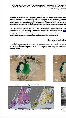 Application of Secondary Physics Content through Modeling of Geoscience Data