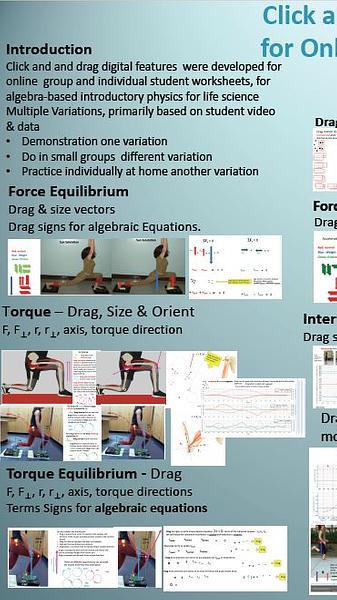 Click and Drag Digital Worksheets for Online Biomechanics activities