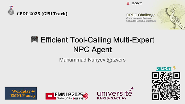 Efficient Tool-Calling Multi-Expert NPC Agent for Commonsense Persona-Grounded Dialogue