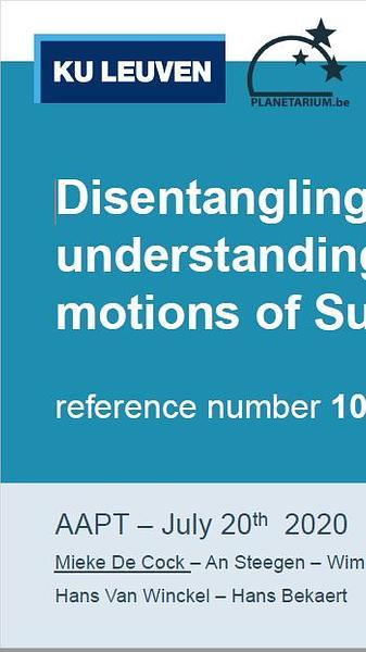 Disentangling student understanding of apparent motions of Sun and stars.