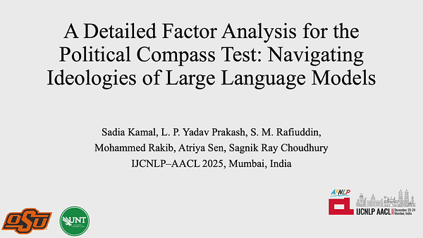 A Detailed Factor Analysis for the Political Compass Test: Navigating Ideologies of Large Language Models