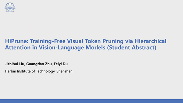 HiPrune: Training-Free Visual Token Pruning via Hierarchical Attention in Vision-Language Models (Student Abstract)