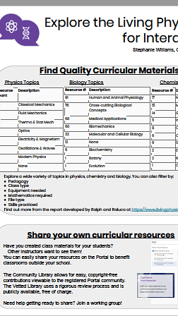 Explore the Living Physics Portal: Student-centered curricula for interdisciplinary college physics