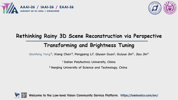Rethinking Rainy 3D Scene Reconstruction via Perspective Transforming and Brightness Tuning