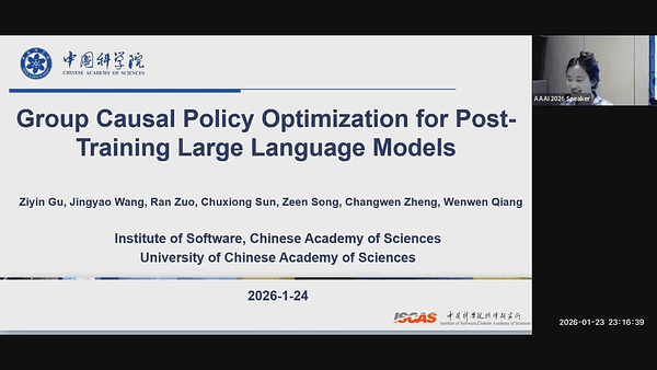 Group Causal Policy Optimization for Post-Training Large Language Models