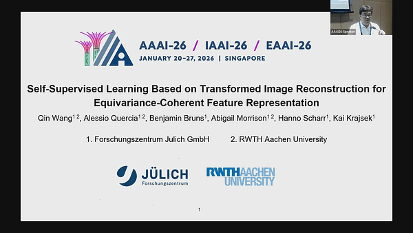 Self-Supervised Learning Based on Transformed Image Reconstruction for Equivariance-Coherent Feature Representation