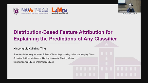 Distribution-Based Feature Attribution for Explaining the Predictions of Any Classifier