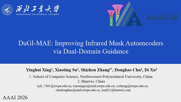 DuGI-MAE: Improving Infrared Mask Autoencoders via Dual-Domain Guidance