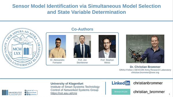 Sensor Model Identification via Simultaneous Model
Selection and State Variable Determination