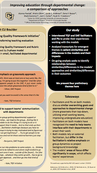 Improving education through departmental change: a comparison of approaches