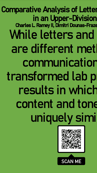 Comparative Analysis of Letters and Reports in an Upper-Division Lab