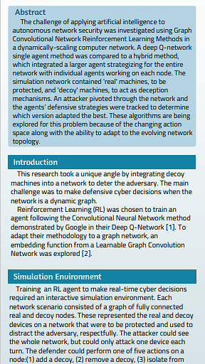 Exploring Graph Convolutional Network Reinforcement Learning for Cyber Defense