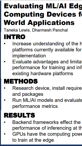 Evaluating ML/AI Edge Computing Devices for Real World Applications