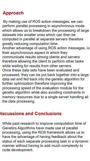 Use of ROS framework for parallel computation of Stochastic Optimization Systems