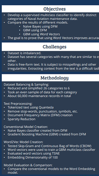 Maintenance Classification using Word Vectors