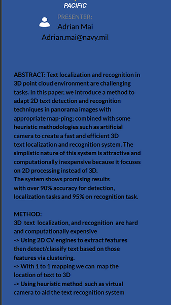 Unsupervised Text Recognition And Localization From 3D Point Cloud Via
Feature Clustering In Correspondence 2D Projection