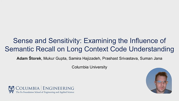 Sense and Sensitivity: Examining the Influence of Semantic Recall on Long Context Code Understanding