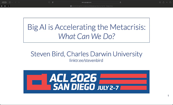 Big AI is Accelerating the Metacrisis: What Can We Do?