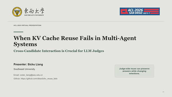 When KV Cache Reuse Fails in Multi-Agent Systems: Cross-Candidate Interaction is Crucial for LLM Judges