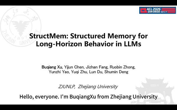 StructMem: Structured Memory for Long-Horizon Behavior in LLMs