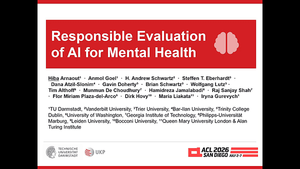 Responsible Evaluation of AI for Mental Health