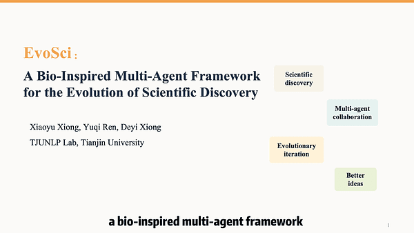 EvoSci: A Bio-Inspired Multi-Agent Framework for the Evolution of Scientific Discovery