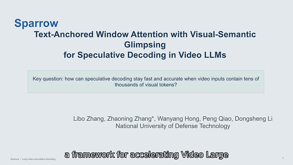 Sparrow: Text-Anchored Window Attention with Visual-Semantic Glimpsing for Speculative Decoding in Video LLMs