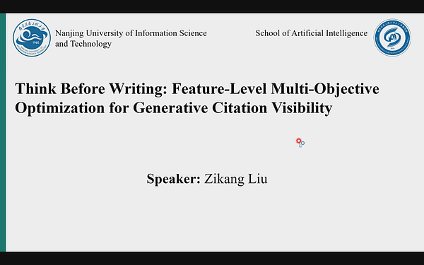 Think Before Writing: Feature-Level Multi-Objective Optimization for Generative Citation Visibility