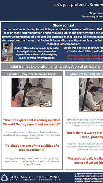 “Let’s just pretend”: Students' shifts in frames during a content-reinforcement lab